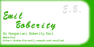 emil boberity business card